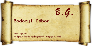 Bodonyi Gábor névjegykártya